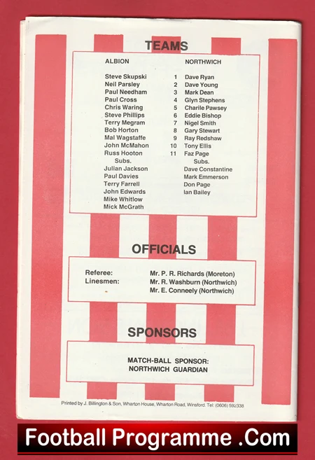 Witton Albion v Northwich Victoria 1986 - Charity Shield - Image 3