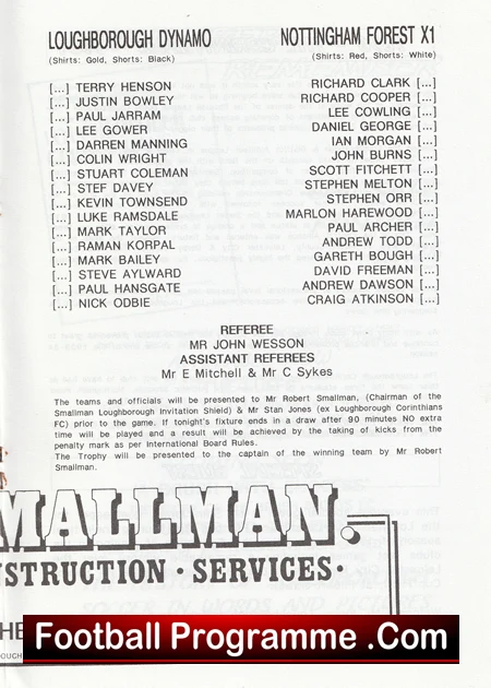 Loughborough Dynamo v Nottingham Forest X1 1996 - Friendly Match - Image 3