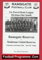 Ramsgate v Maidstone United 2002 – Reserves Match