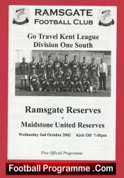 Ramsgate v Maidstone United 2002 – Reserves Match