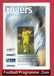 Tranmere Rovers v Oldham Athletic 2001 – Reserves Match