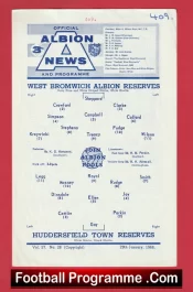 West Bromwich Albion v Huddersfield Town 1966 – Reserves Match