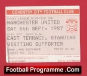 Coventry City v Manchester United 1987 – Match Ticket