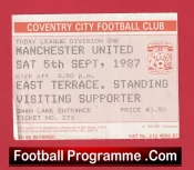 Coventry City v Manchester United 1987 – Match Ticket