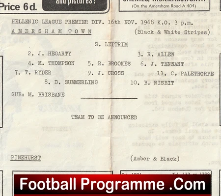 Amersham Town v Pinehurst 1968 - Image 3