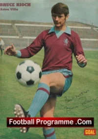 Aston Villa Bruce Rioch Autograph Signed Picture 1970s