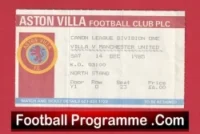Aston Villa v Manchester United 1985 – Football Ticket