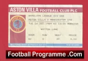 Aston Villa v Manchester United 1989 – Match Ticket