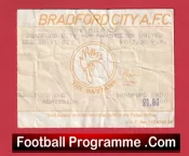 Bradford City v Manchester United 1982 – Match Ticket