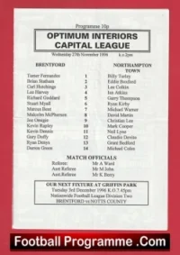 Brentford v Northampton Town 1996 – Reserves Match