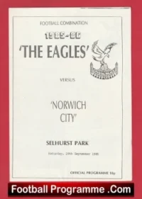 Crystal Palace v Norwich City 1985 – Reserves Match