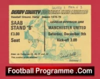 Derby County v Manchester United 1978 – Football Ticket