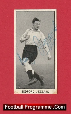 Fulham Bedford Jezzard Autograph Signed Football Card 1950s - football programme