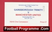 Gainsborough Trinity v Manchester United 1998 – Treble Season White Ticket