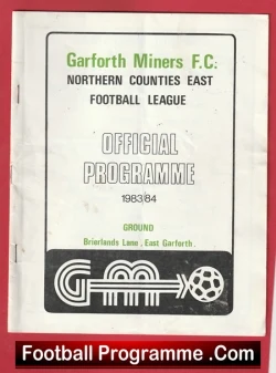Garforth Minors v Droylsden 1984 - FA Vase Trophy - football programme