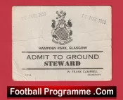 Glasgow Rangers v Glasgow Celtic 1980 – Steward Ticket Pass Scottish Cup Final