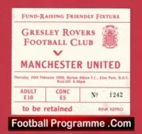 Gresley Rovers v Manchester United 1998 – Football Ticket