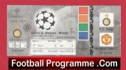 Inter Milan v Manchester United 1999 - Treble Season Football Ticket - football memorabilia