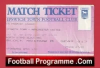 Ipswich Town v Manchester United 1993 – Ticket 1st Premier League Champions