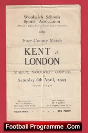 Kent v London 1935 – Woolwich Schools Sports Association 1930s