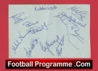 Kidderminster Harriers + Nuneaton Football Club Multi Autographed Signed Sheet 1960s