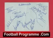 Kidderminster Harriers + Nuneaton Football Club Multi Autographed Signed Sheet 1960s