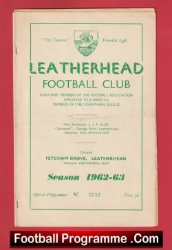Leatherhead v Farncombe 1963 - FA Amateur Cup - football programme