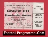 Leicester City v Manchester United 1972 – Football Ticket