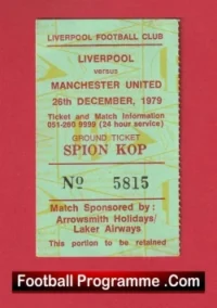Liverpool v Manchester United 1979 – Match Ticket Kop End