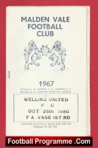 Malden Vale v Welling United 1980 – FA Vase