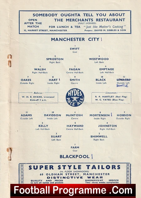 Manchester City v Blackpool 1949 - 1940s - Image 3