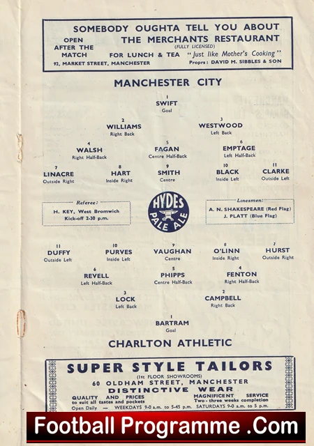 Manchester City v Charlton Athletic 1949 - 1940s - Image 3