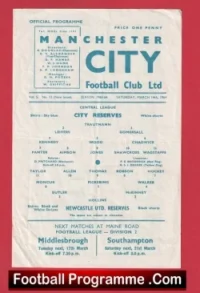 Manchester City v Newcastle United 1964 – Reserves Match