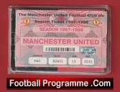 Manchester United Man Utd Season Ticket BookLMTB 1997 1998