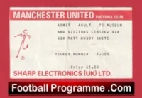 Manchester United Museum Visitors Centre Football Ticket 1980s