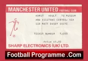 Manchester United Museum Visitors Centre Football Ticket 1980s