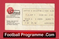 Manchester United v Brighton 1981 - Man Utd FA Cup Ticket - football memorabilia