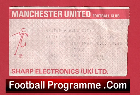 Manchester United v Hull City 1987 - Football Ticket - Image 2