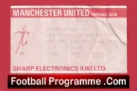 Manchester United v Hull City 1987 – Match Ticket