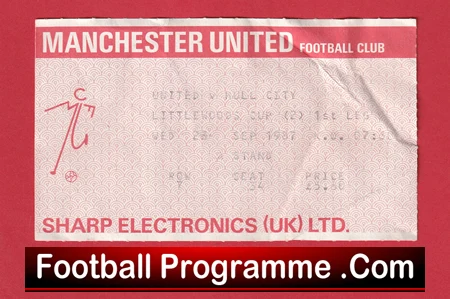 Manchester United v Hull City 1987 - Match Ticket - Image 2