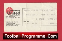 Manchester United v Juventus 1976 - Football Match Ticket UEFA Cup - football memorabilia