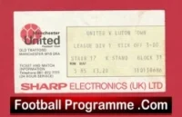 Manchester United v Luton Town 1983 – Football Ticket