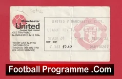 Manchester United v Manchester City 1976 - 1970's Football Ticket - football memorabilia