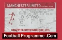 Manchester United v Manchester City 1987 – Match Ticket