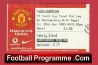 Manchester United v Sheffield United 2003 – Youth Cup Final Ticket