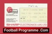 Manchester United v Spartak Varna 1983 – Match Ticket