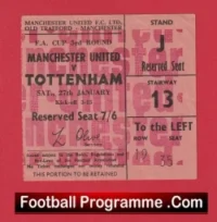 Manchester United v Tottenham 1968 – Ticket FA Cup Game