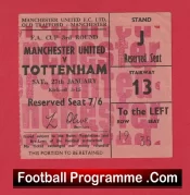 Manchester United v Tottenham 1968 – Ticket FA Cup Game
