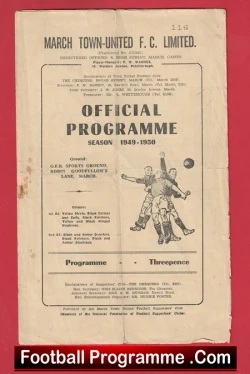 March Town v Wimblington Old Boys 1949 - 1940s - football programme