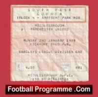 Middlesbrough v Manchester United 1989 – Football Ticket